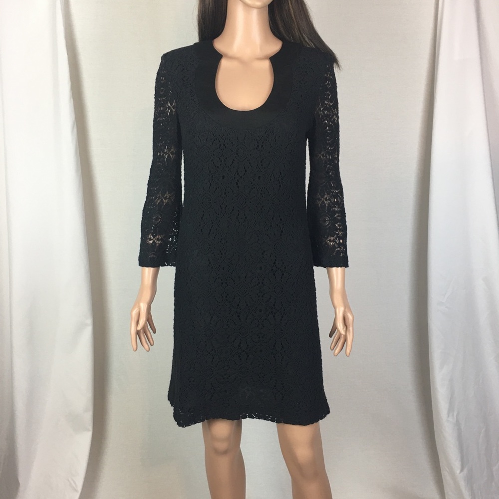 Trina Turk Black Crochet Bonita Dress